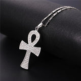 Rhinestone Ankh Cross Pendant Necklace-Jewelry-The Faith And Glory Company-Stainless Steel-The Faith And Glory Company 