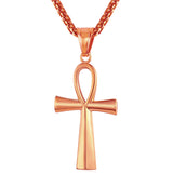 Ankh Cross Pendant Necklace-Jewelry-The Faith And Glory Company-Rose Gold-The Faith And Glory Company 