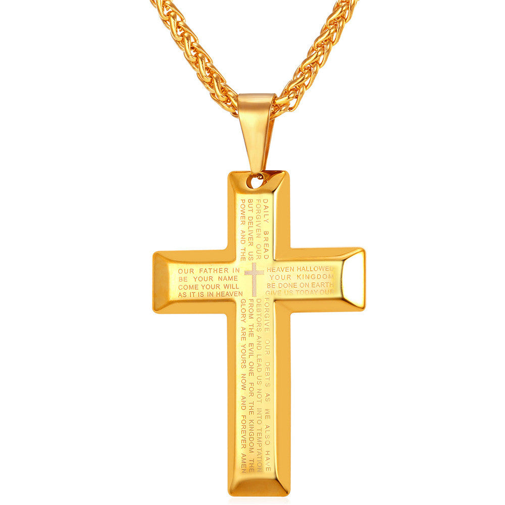 Lord's Prayer Pendant Necklace-Jewelry-The Faith And Glory Company-Gold Plated-The Faith And Glory Company 