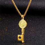 The Key to Conviction Saint Benedict Pendant Necklace-Jewelry-The Faith And Glory Company-Gold Plated-The Faith And Glory Company 