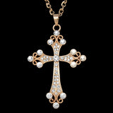 Trinity Crystal Cross Pendant Necklace-Jewelry-The Faith And Glory Company-Gold-The Faith And Glory Company 