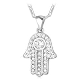 Rhinestone Hamsa Pendant Necklace-Jewelry-The Faith And Glory Company-Stainless Steel-The Faith And Glory Company 