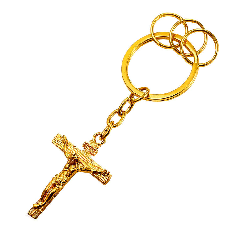 Classic Crucifix Keychain-Jewelry-The Faith And Glory Company-Gold Plated-The Faith And Glory Company 