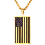 Old Glory Pendant Necklace-Jewelry-The Faith And Glory Company-Black Flag Gold Plated-The Faith And Glory Company 