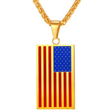 Old Glory Pendant Necklace-Jewelry-The Faith And Glory Company-Color Flag Gold Plated-The Faith And Glory Company 