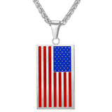 Old Glory Pendant Necklace-Jewelry-The Faith And Glory Company-Color Flag Stainless Steel-The Faith And Glory Company 