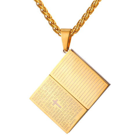 Padre Nuestro (Lord's Prayer) Bible Pendant Necklace-Jewelry-The Faith And Glory Company-Gold Plated-The Faith And Glory Company 