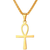 Simple Ankh Cross Pendant Necklace-Jewelry-The Faith And Glory Company-Gold Plated-The Faith And Glory Company 