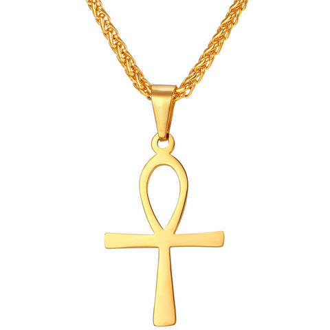 Simple Ankh Cross Pendant Necklace-Jewelry-The Faith And Glory Company-Gold Plated-The Faith And Glory Company 