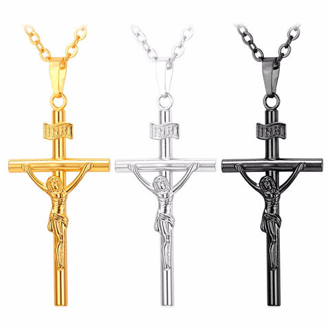 Jesus Of Nazareth Cross Pendant Necklace-Jewelry-The Faith And Glory Company-The Faith And Glory Company 